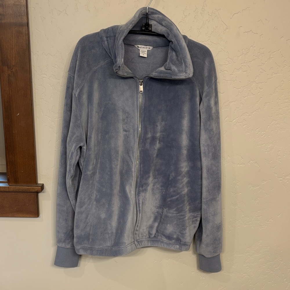 Athleta Light Cozy Karma zip fleece jacket, M, light blue - Picture 1 of 11